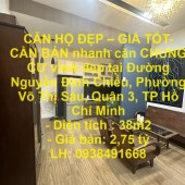 CĂN HỘ ĐẸP – GIÁ TỐT- CẦN BÁN nhanh căn CHUNG CƯ view đẹp tại quận 3, TPHCM